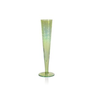 Aperitivo Slim Champagne Flutes in Luster Green Set of 4 by Zodax