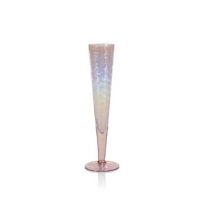 Aperitivo Slim Champagne Flutes in Luster Pink Set of 4 by Zodax