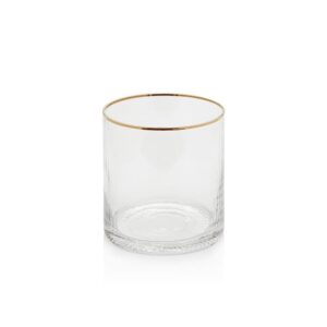 Optic Rock Glasses with Gold Rim Set of 6 by Zodax