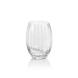 Madeleine Optic Stemless All-Purpose Glasses - Clear Set of 4 by Zodax
