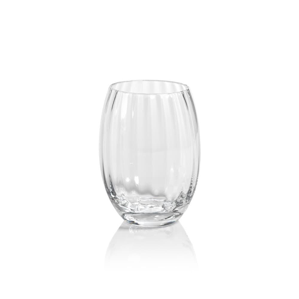Madeleine Optic Stemless All-Purpose Glasses - Clear Set of 4 by Zodax