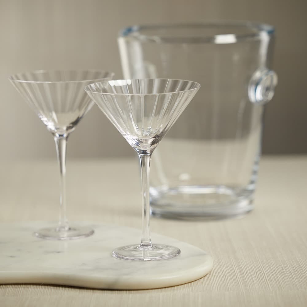 Madeleine Optic Martini Glasses - Clear Set of 4 by Zodax - Image 2