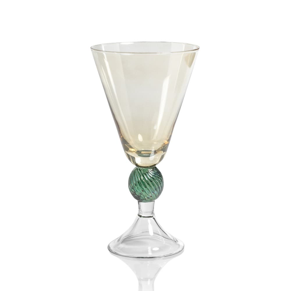 Cassis Vintage Stem Glasses - Light Amber Set of 4 by Zodax
