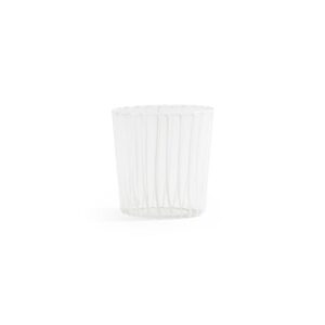 Marina White Stripe Glasses Tumblers in White Set of 6 by Zodax