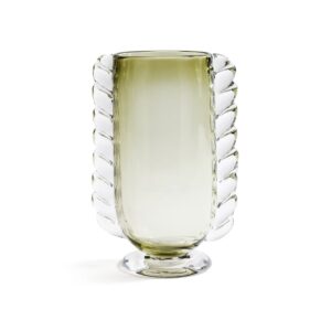 Vintage Braided Glass Vase in Green by Zodax