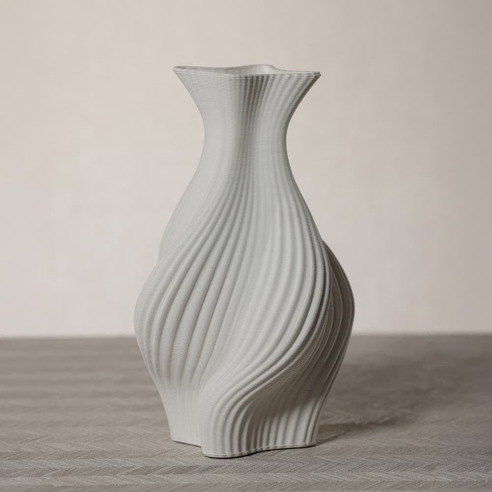 Swirling 3D Printed Ceramic Vase by Zodax - Image 2