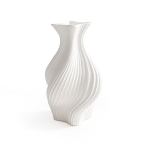 Swirling 3D Printed Ceramic Vase by Zodax