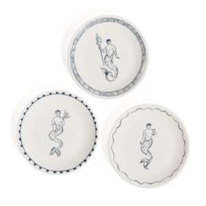 The Salty Merman Bar / Appetizer Plates in 3 Assorted Designs Set of 6 by Zodax