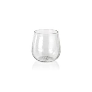 Hammered Stemless All Purpose Glasses Set of 4 by Zodax