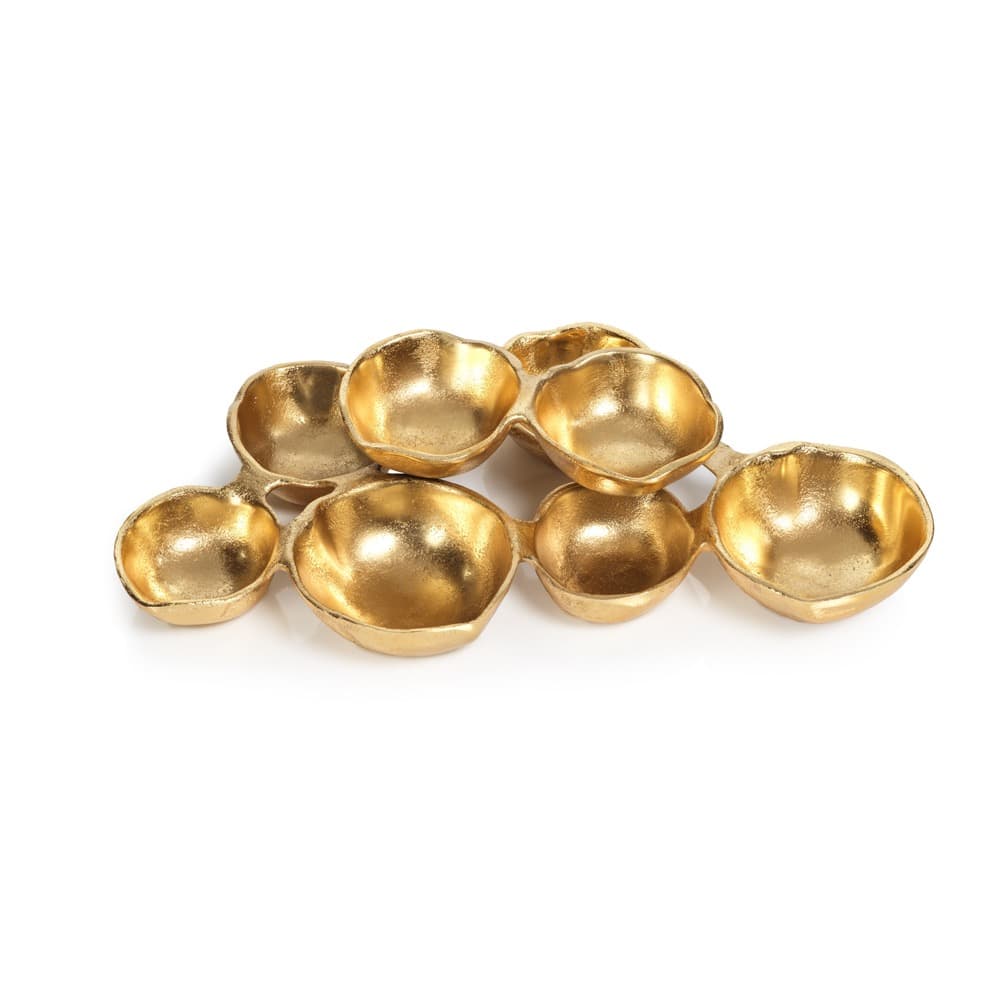 Small Cluster of 8 Serving Bowls in Gold by Zodax