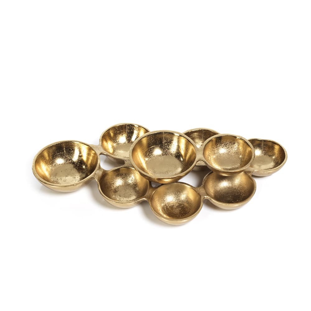 Small Cluster of 9 Serving Bowls in Dark Gold by Zodax