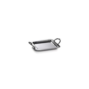Manetta Small Steel and Brass Tray in Polished Nickel by Zodax