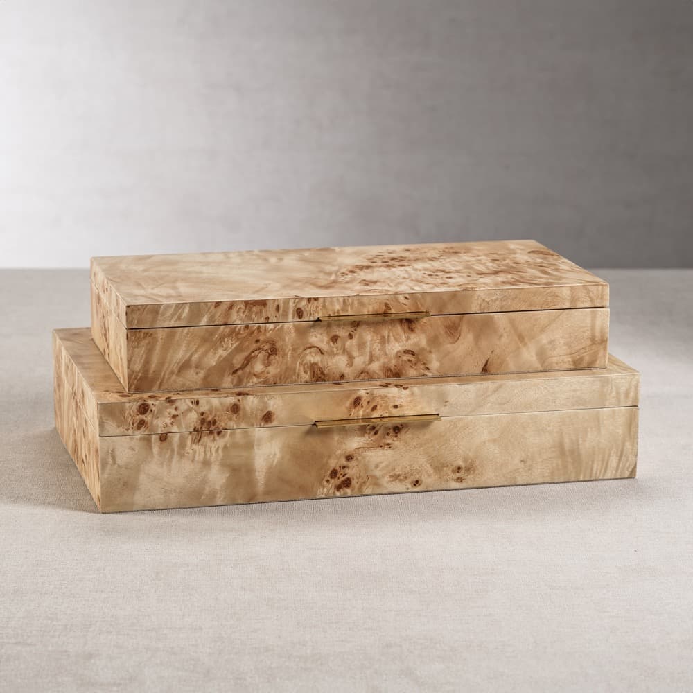 Burlwood Veneer Box by Zodax - Image 2
