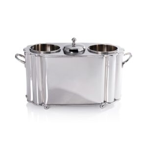 Alsace Brass Two Bottle Wine Cooler in Nickel by Zodax