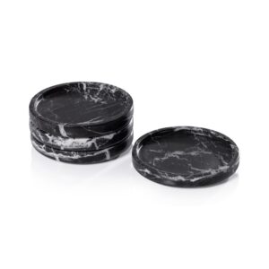 Marble Coasters, Black Marquino Set of 4 by Zodax