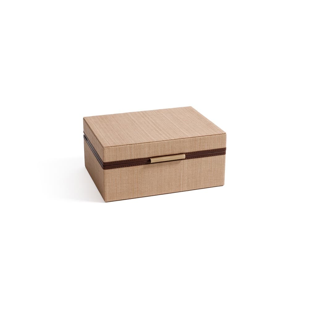 Linea Raffia with Leather Trim Jewelry Box by Zodax