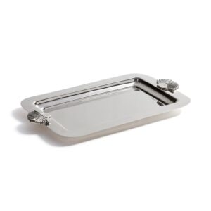 Cap Ferrat Fan Shell Design Serving Tray, Polished Nickel by Zodax