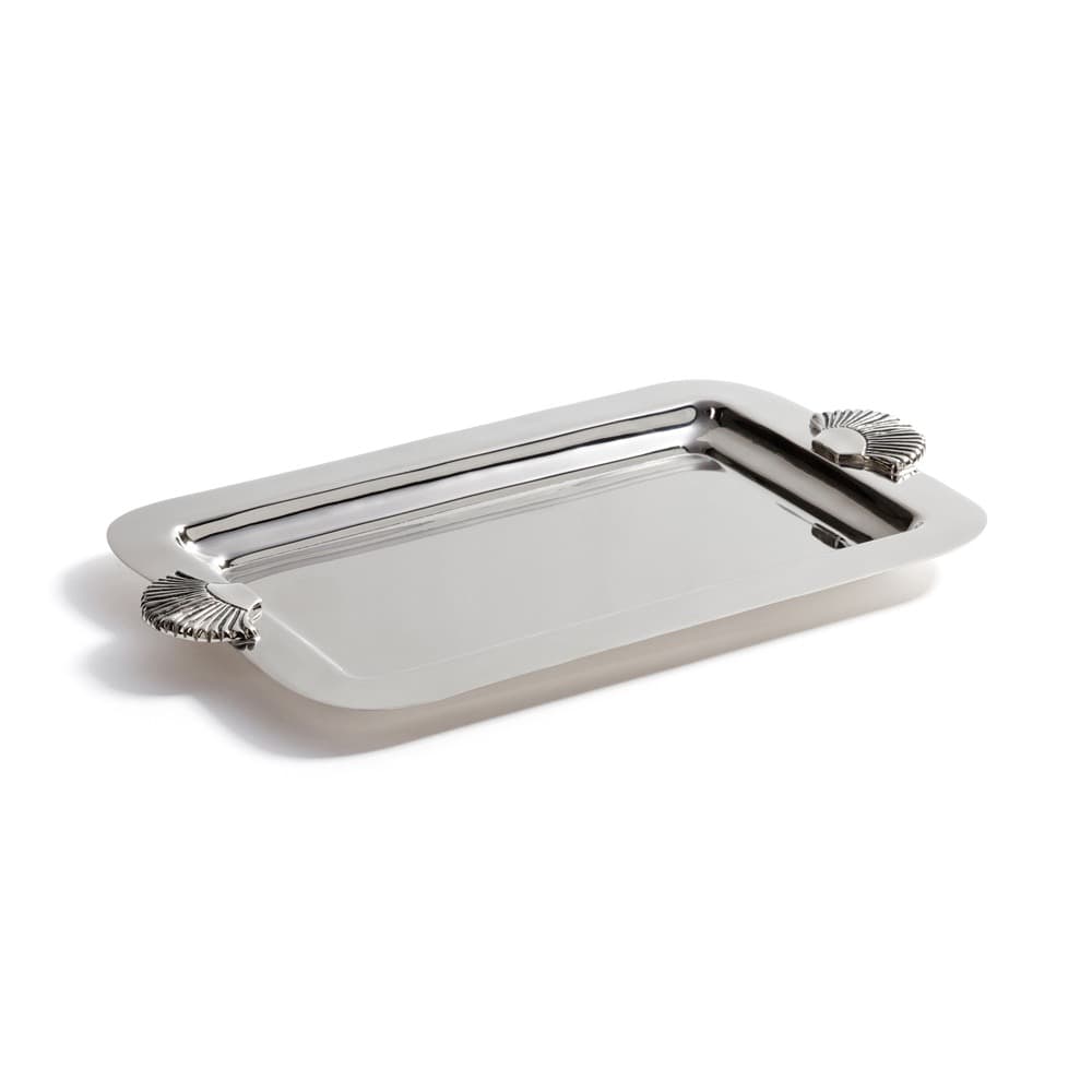 Cap Ferrat Fan Shell Design Serving Tray, Polished Nickel by Zodax