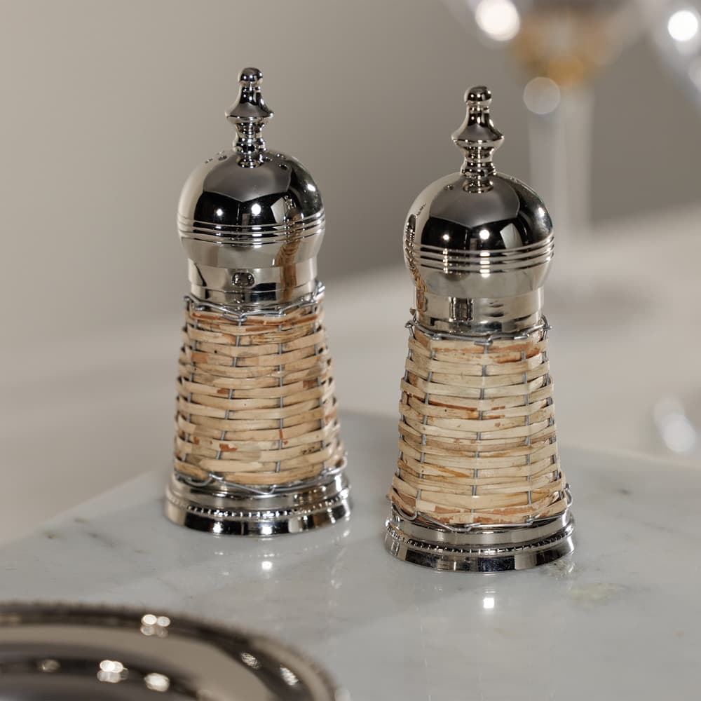 Cap Ferrat Rattan Covered Salt & Pepper Shaker Set by Zodax - Image 2