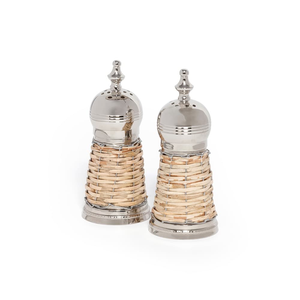 Cap Ferrat Rattan Covered Salt & Pepper Shaker Set by Zodax