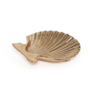 Sanibel Shell Tray in Raw Gold Aluminum by Zodax