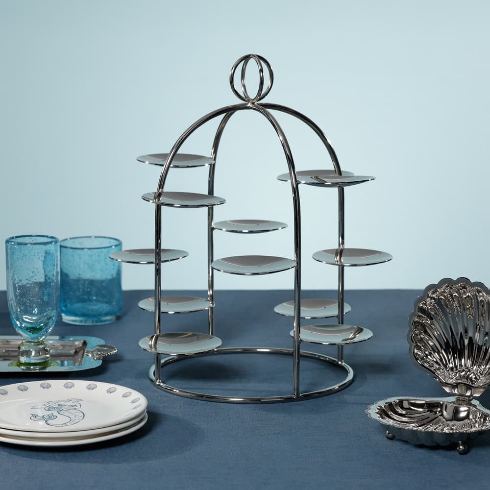 The Grand High Tea Tower with 12 cups in Polished Nickel by Zodax - Image 2
