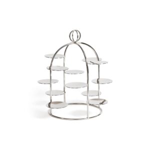 The Grand High Tea Tower with 12 cups in Polished Nickel by Zodax
