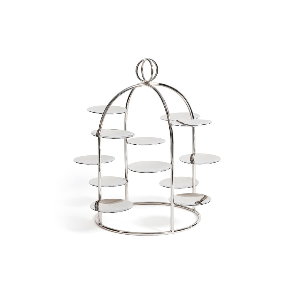 The Grand High Tea Tower with 12 cups in Polished Nickel by Zodax