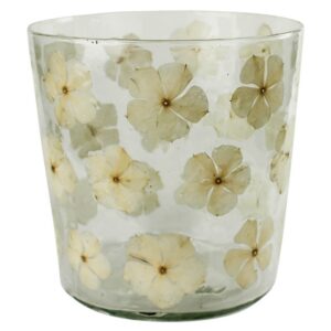 Medium Enameled Flower Hurricane by HomArt