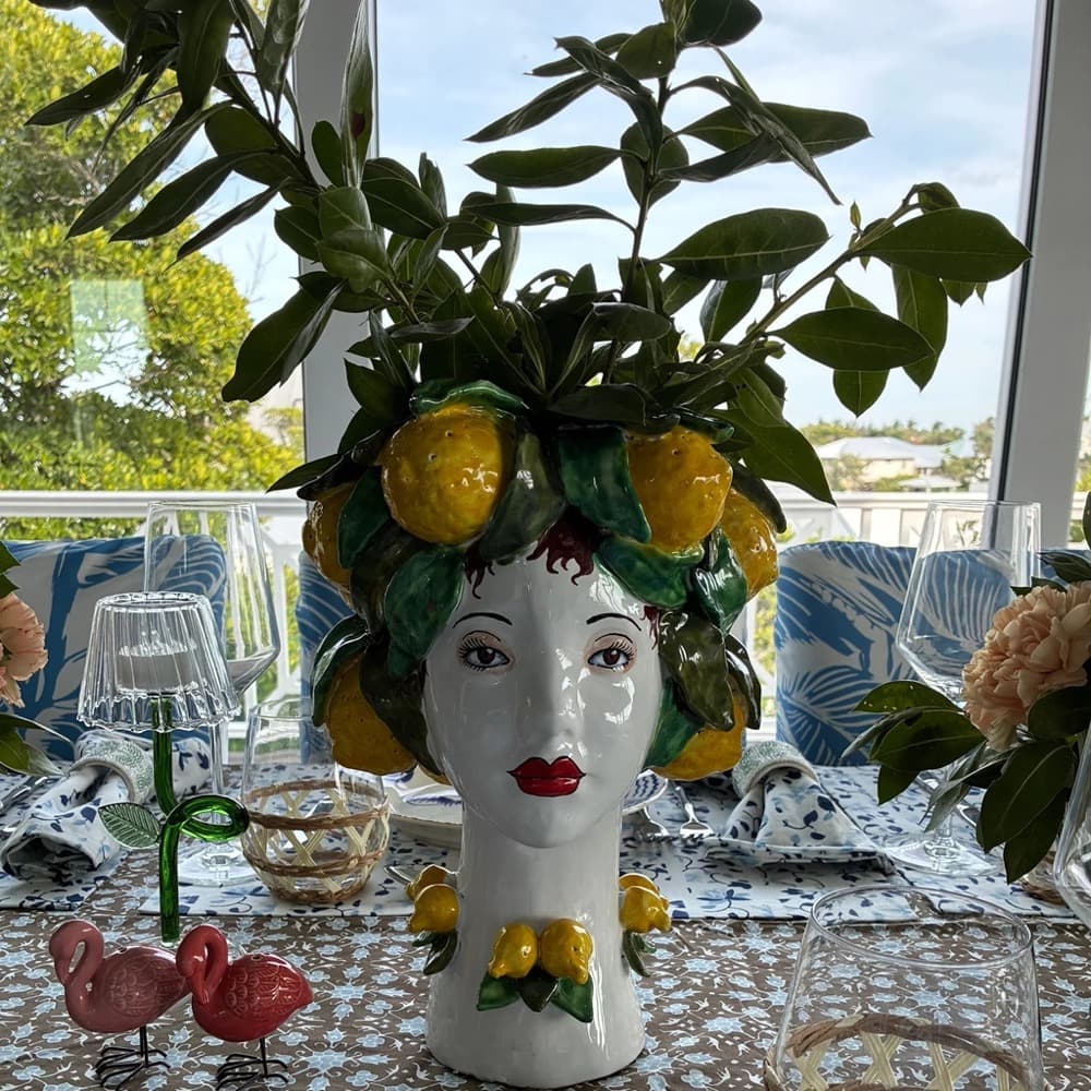Lemon Decor Ceramic Head Vase by Abigails - Image 2