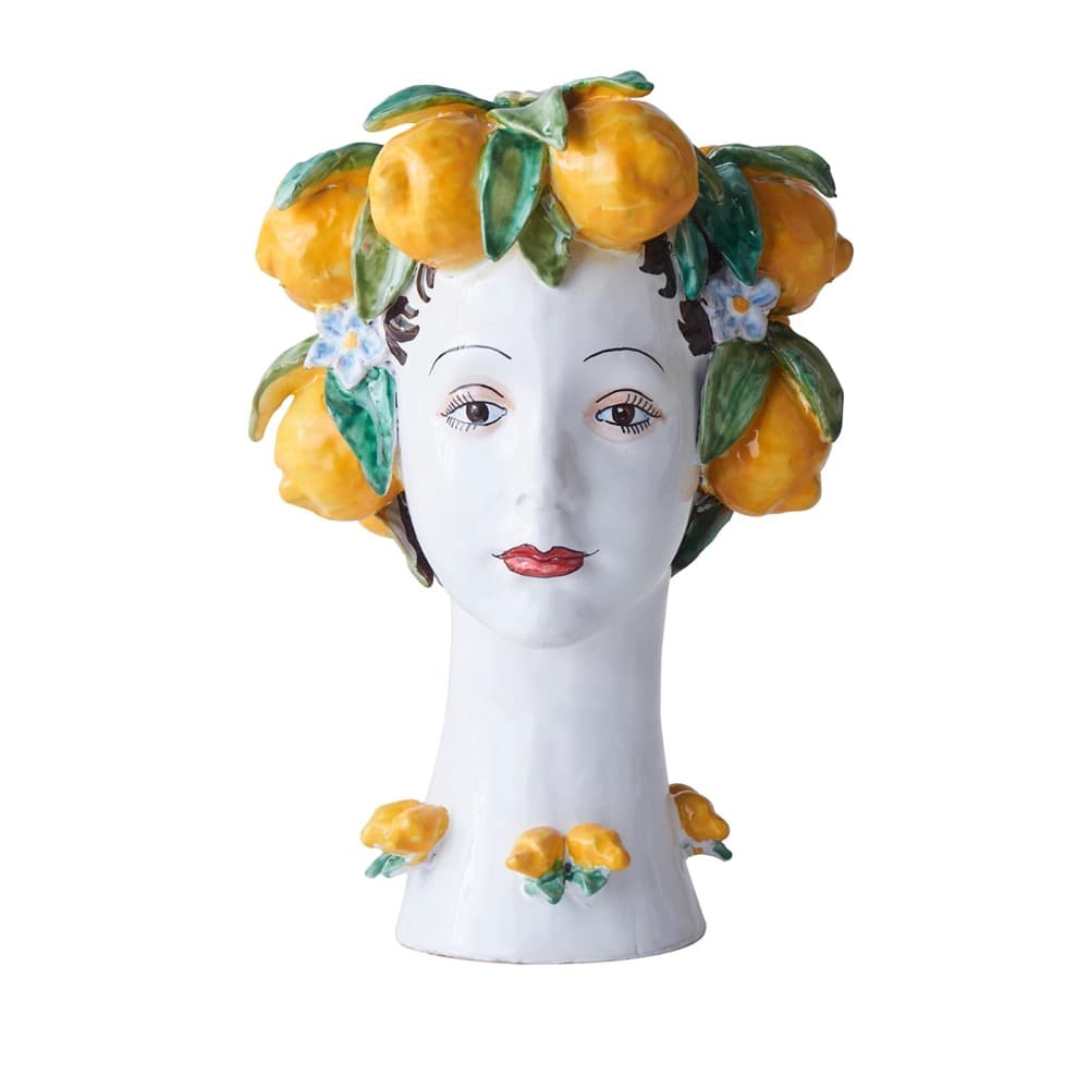 Lemon Decor Ceramic Head Vase by Abigails