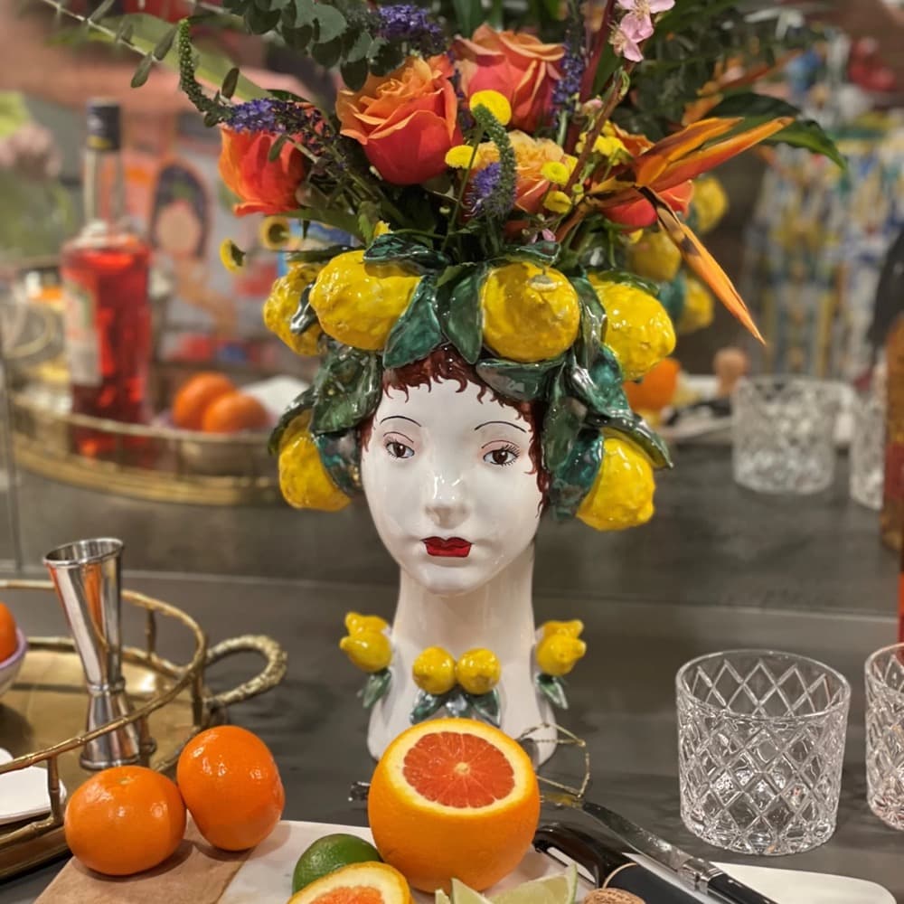 Lemon Decor Ceramic Head Vase by Abigails - Image 3