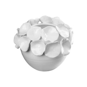 White Cachepot with Petals by Abigails