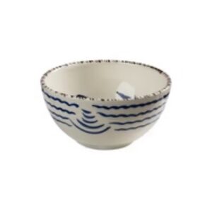 Casa Nuno Bowl, Blue with Flowers & Waves Set of 2 by Abigails