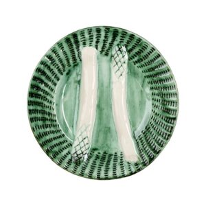 Green with White Asparagus Plate by Abigails