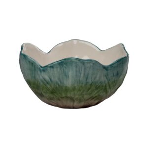 Elisabetta Green Flower Cereal Bowl Set of 2 by Abigails