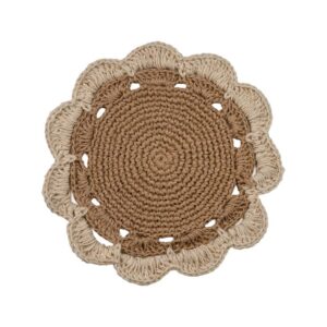 Cotswolds Jute Placemat with Scalloped Ivory Edge Set of 4 by Abigails