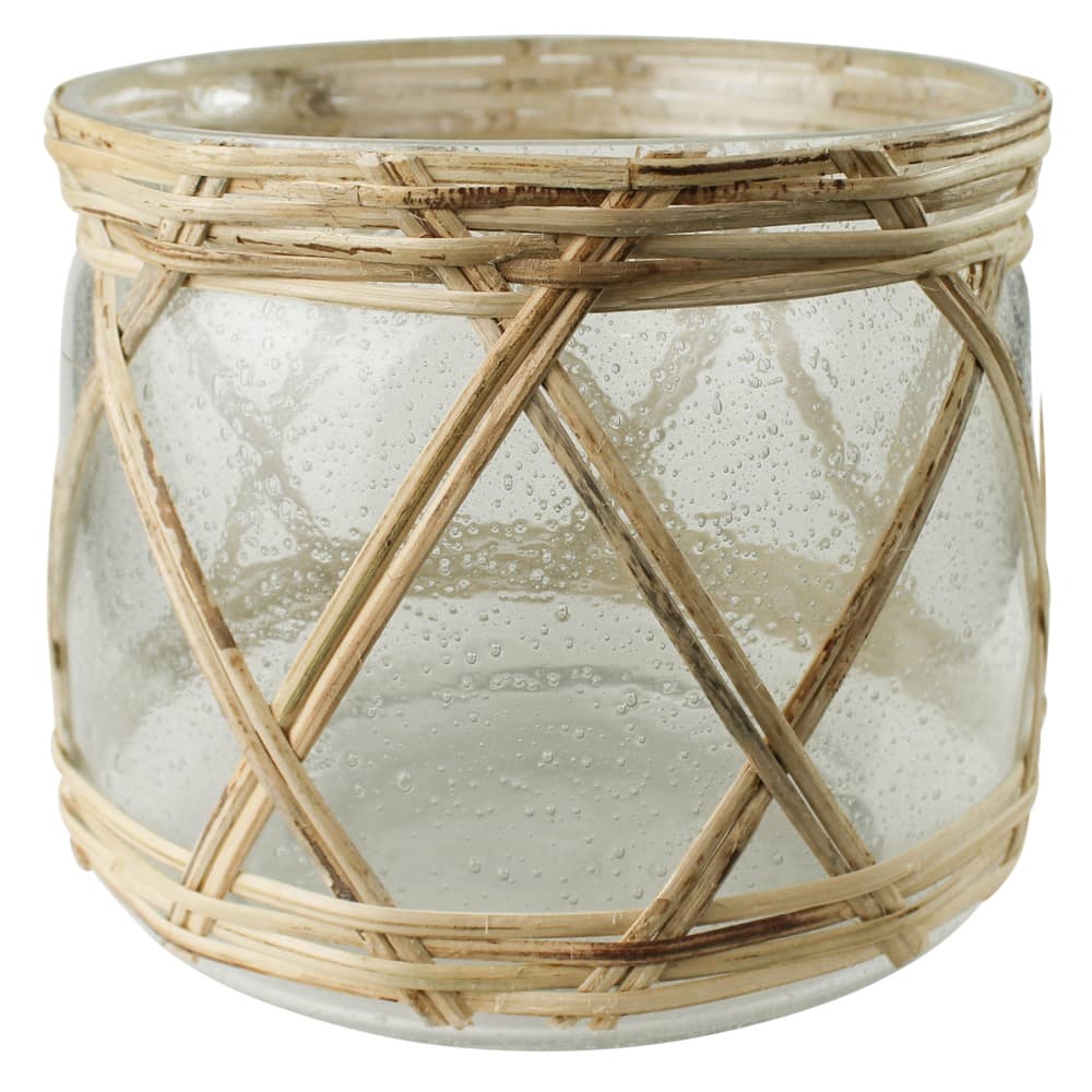 Cairo Glass and Rattan Hurricanes in 3 Sizes by HomArt - Image 2