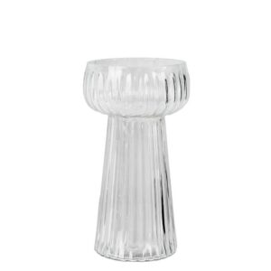 Small Fluted Ribbed Bulb Vase Set of 2 by HomArt