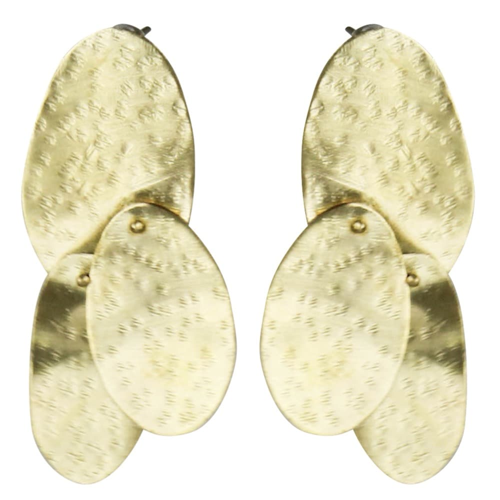 Linked Brass Ovals Earrings by Ora Ten