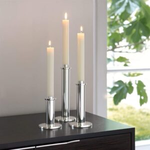 Strato Silver Candle Holders in 3 Sizes by BIDKhome