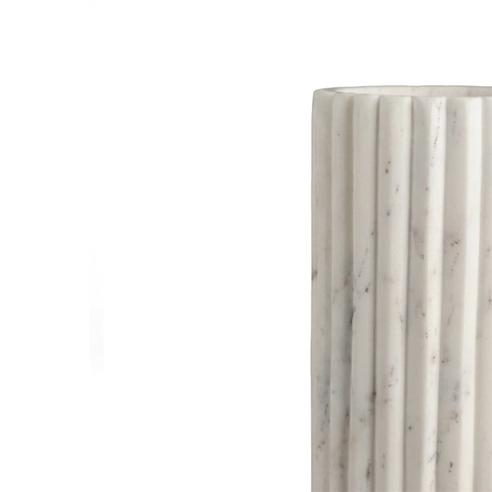 White Marble Scalloped Vases by BIDKhome - Image 6