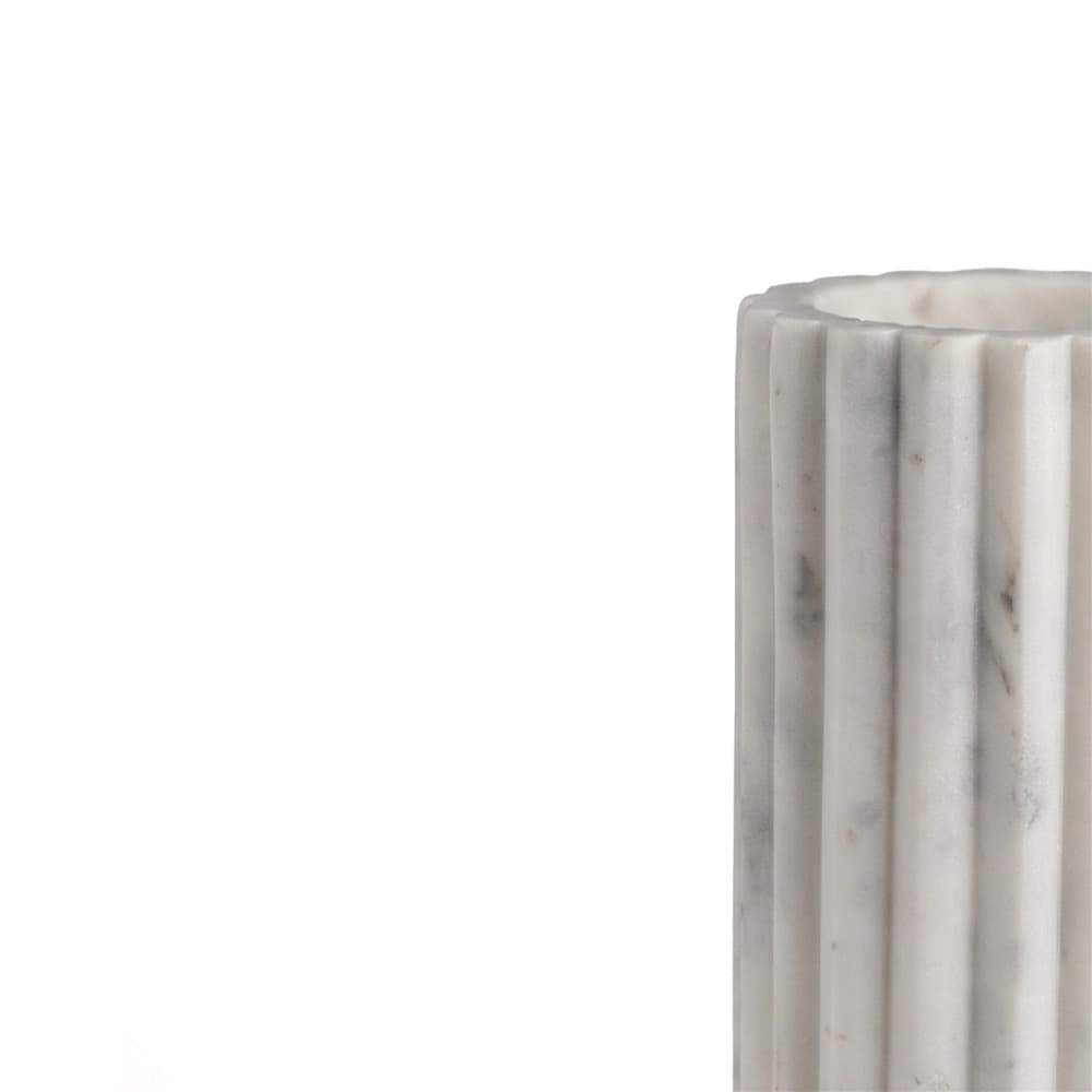 White Marble Scalloped Vases by BIDKhome - Image 8