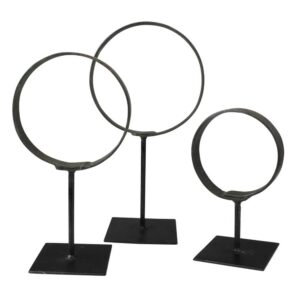 Iron Cerro Rings on Stand Set of 3 by HomArt